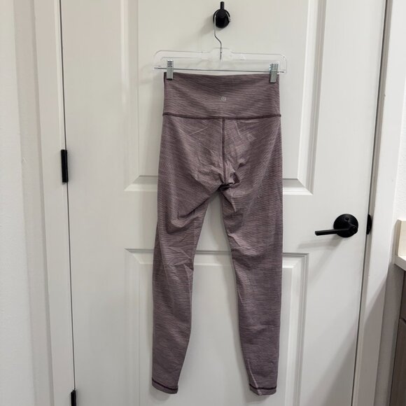 Lululemon Size 6 Wunder Under High-Rise Tight 28" - Purple Stripe - Picture 3 of 5